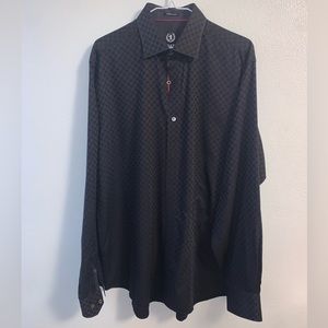 Bugatchi Uomo Black Dress Shirt Size Large Please Read Description